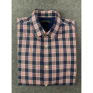 Banana Republic Non Iron Tailored Fit Men Long Sleeve Plaid Button Up Shirt Sz M